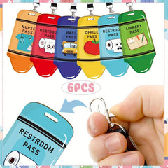 Hall Pass Lanyards and School Passes – 6 - Piece Classroom Set - Onlytenbucks.com