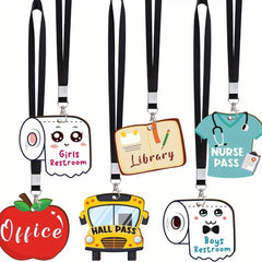 Hall Pass Lanyards and School Passes – 6 - Piece - Onlytenbucks.com