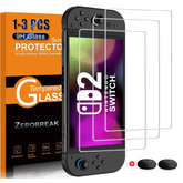 Nintendo Switch 2 Tempered Glass Screen Protector with Joystick Cap - Onlytenbucks.com