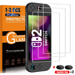 Nintendo Switch 2 Tempered Glass Screen Protector with Joystick Cap - Onlytenbucks.com