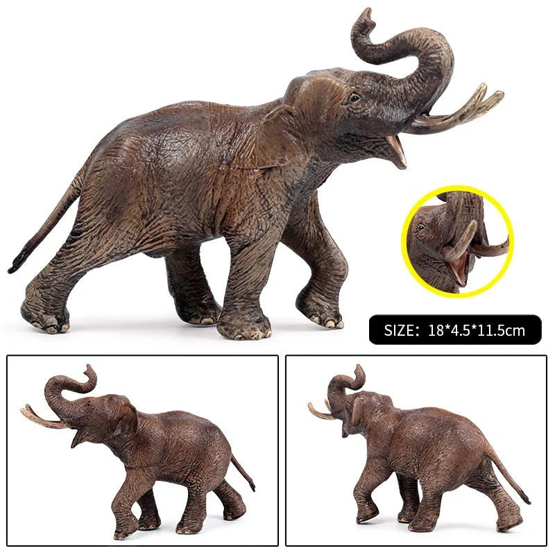 African Elephant Model Figurine – Realistic PVC Wildlife Animal - Onlytenbucks.com