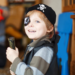 Pirate Skull Hat & Eye Patch Set – Kids Halloween Captain Costume Accessory - Onlytenbucks.com