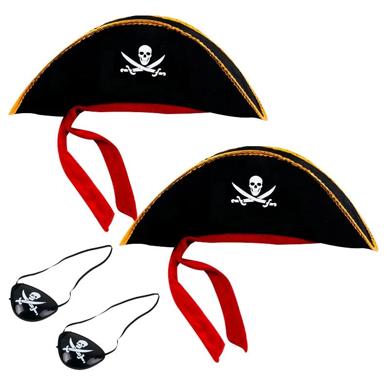 Pirate Skull Hat & Eye Patch Set – Kids Halloween Captain Costume Accessory - Onlytenbucks.com