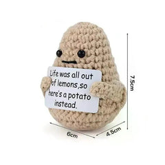 Positive Energy Potato Hug Doll – Mini Handmade Plush with Card - Onlytenbucks.com