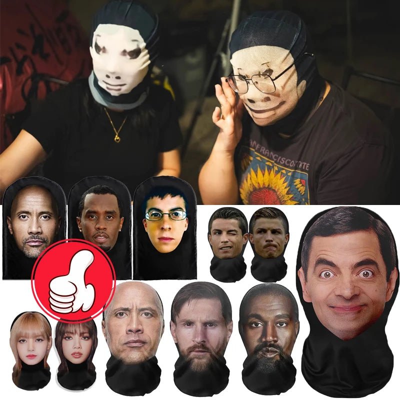 Realistic 3D Celebrity Face Mask – Full Face Nylon Cosplay Headgear - Onlytenbucks.com