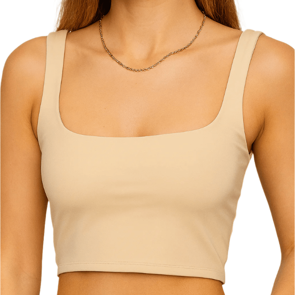Square Neck Tank Top – Summer 2025 Stretch Crop Shirt - Onlytenbucks.com