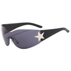 Unisex Punk Sunglasses – Wrap Around UV400 Fashion Eyewear with Star Decoration - Onlytenbucks.com