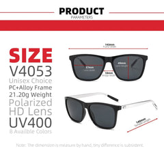 VIVIBEE Luxury Square Polarized Sunglasses Men Driving Blue Mirror Lens Classic Unisex Sun Glasses 2025 - Onlytenbucks.com