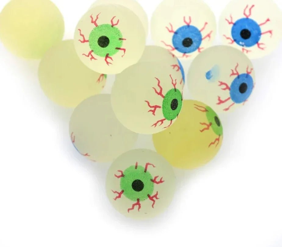 10 Piece Glow in the Dark Eyeball Bouncy Balls - Onlytenbucks.com