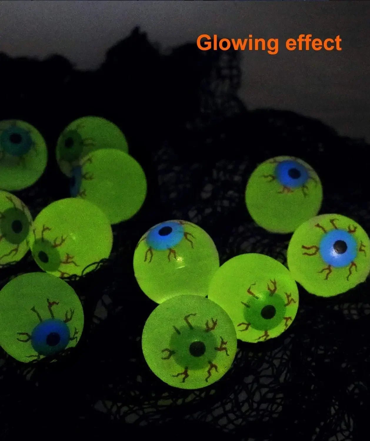 10 Piece Glow in the Dark Eyeball Bouncy Balls - Onlytenbucks.com