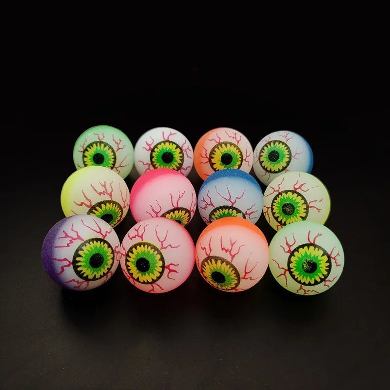 10 Piece Glow in the Dark Eyeball Bouncy Balls - Onlytenbucks.com