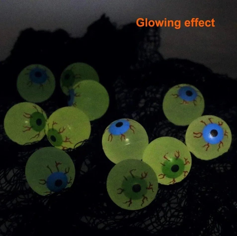10 Piece Glow in the Dark Eyeball Bouncy Balls - Onlytenbucks.com