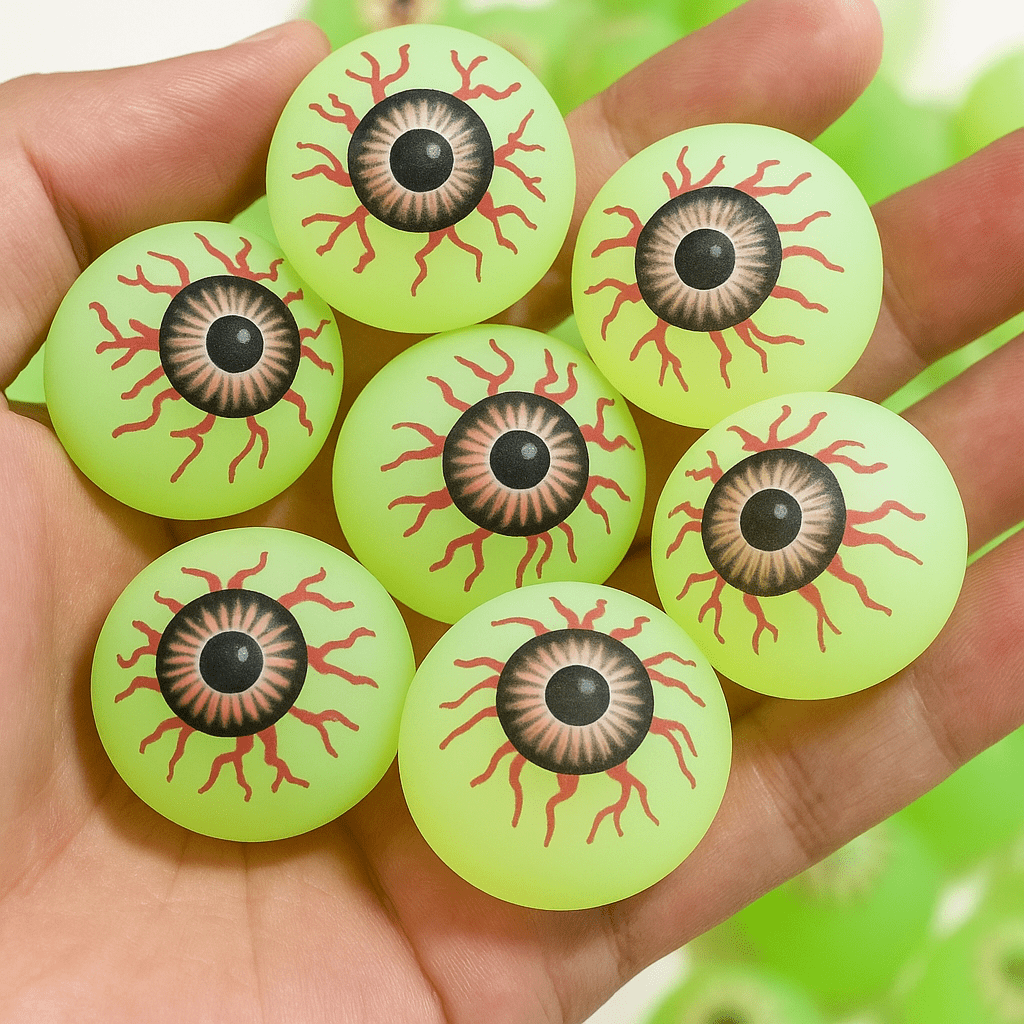 10 Piece Glow in the Dark Eyeball Bouncy Balls - Onlytenbucks.com