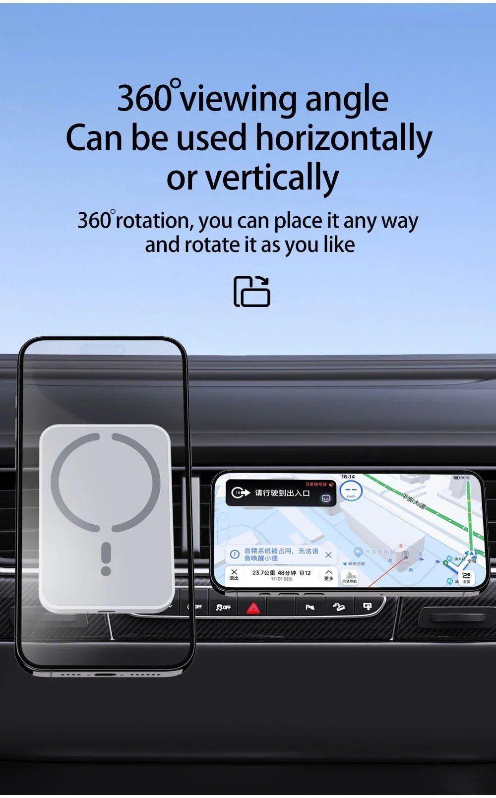 100W Magnetic Wireless Car Charger Air Vent Phone Holder - Onlytenbucks.com