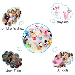 10Pcs Baby Plush Animal Family Finger Puppets - Onlytenbucks.com