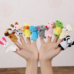 10Pcs Baby Plush Animal Family Finger Puppets - Onlytenbucks.com