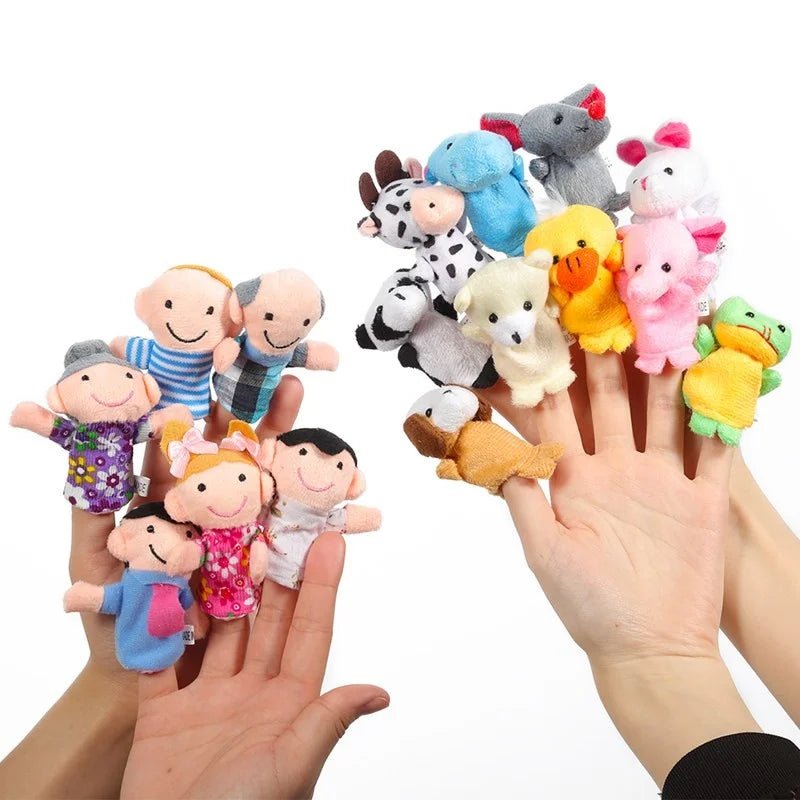 10Pcs Baby Plush Animal Family Finger Puppets - Onlytenbucks.com