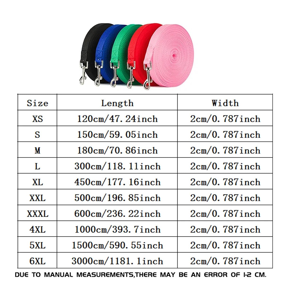 16.40 ft Nylon Dog Training Leash – Long Walking and Traction Rope - Onlytenbucks.com