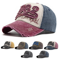 1962 Embroidery Vintage Washed Cotton Baseball Cap - Onlytenbucks.com