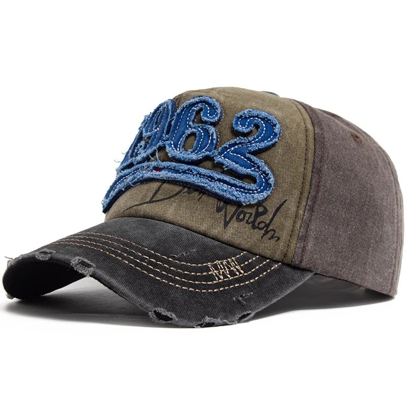 1962 Embroidery Vintage Washed Cotton Baseball Cap - Onlytenbucks.com