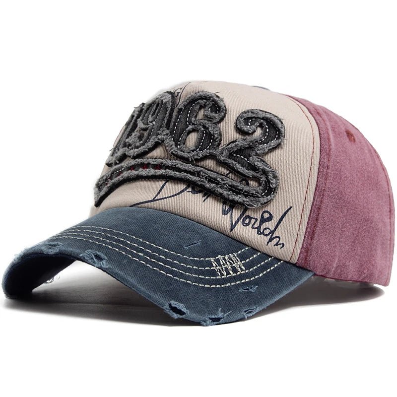 1962 Embroidery Vintage Washed Cotton Baseball Cap - Onlytenbucks.com