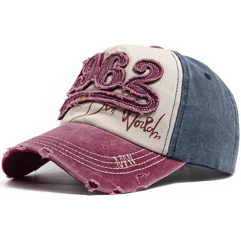 1962 Embroidery Vintage Washed Cotton Baseball Cap - Onlytenbucks.com