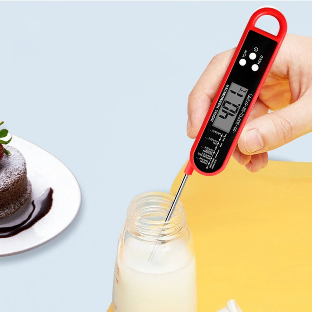 1pc - Digital backlit folding BBQ kitchen cooking ready - to - read thermometer - Onlytenbucks.com