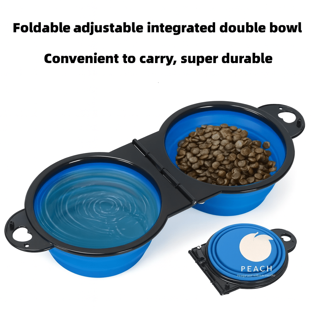 2-in-1 Foldable Dual Pet Bowl – Portable Travel Feeding & Drinking Dish - Onlytenbucks.com