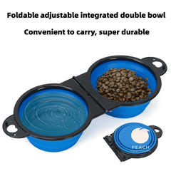 2-in-1 Foldable Dual Pet Bowl – Portable Travel Feeding & Drinking Dish - Onlytenbucks.com