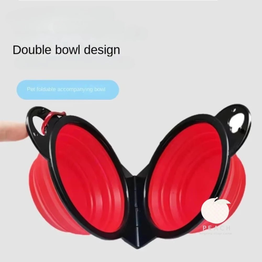 2-in-1 Foldable Dual Pet Bowl – Portable Travel Feeding & Drinking Dish - Onlytenbucks.com