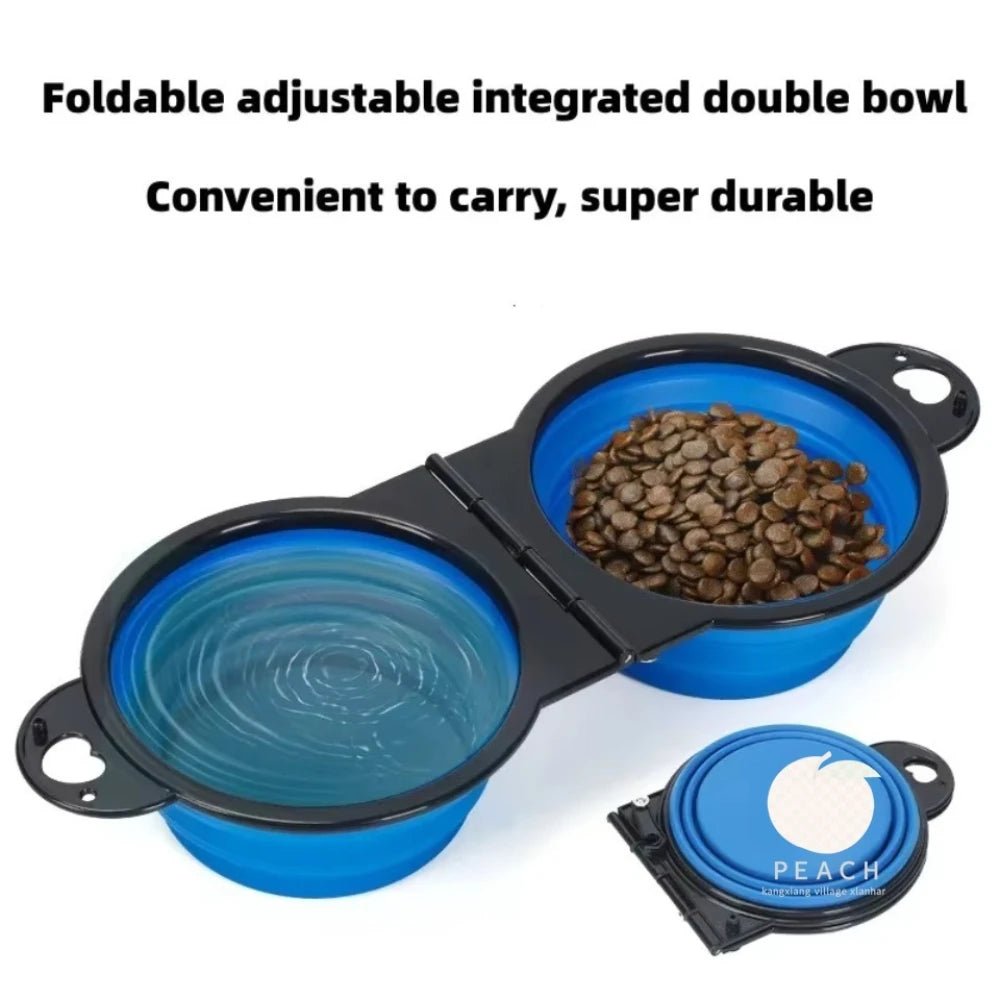 2-in-1 Foldable Dual Pet Bowl – Portable Travel Feeding & Drinking Dish - Onlytenbucks.com