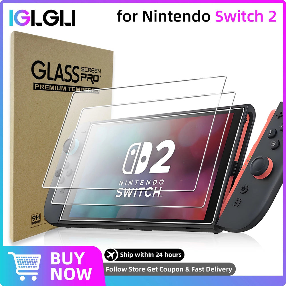 2 Piece 9H Tempered Glass Screen Protector for Nintendo Switch 2 - Onlytenbucks.com