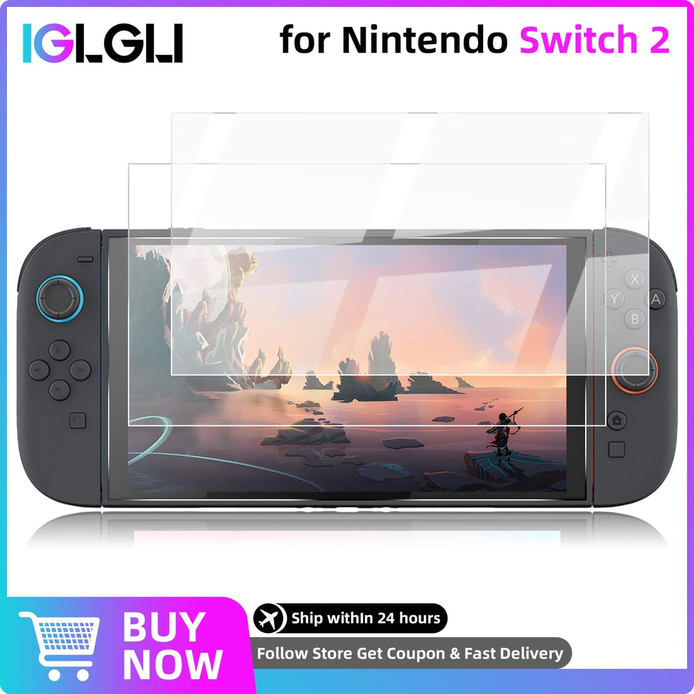 2 Piece 9H Tempered Glass Screen Protector for Nintendo Switch 2 - Onlytenbucks.com
