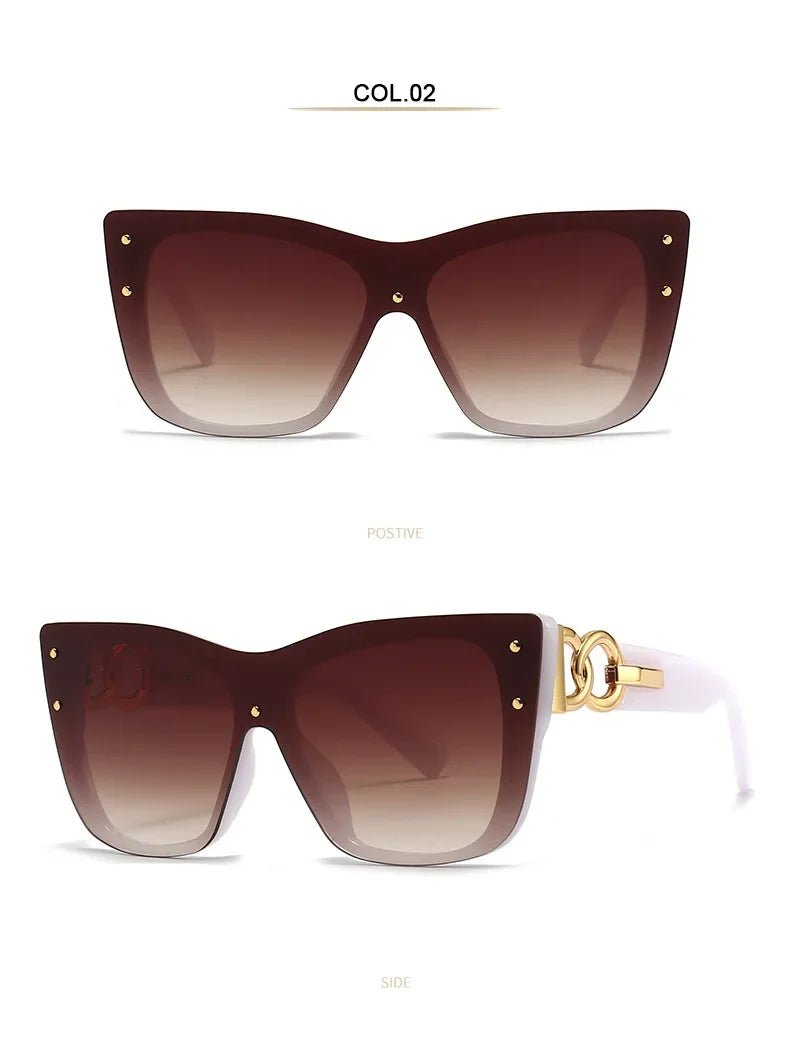 2025 New Fashion Big Frame Cat Eye Sunglasses For Ladies Street Shot Fashionable Sunglasses for Women - Onlytenbucks.com