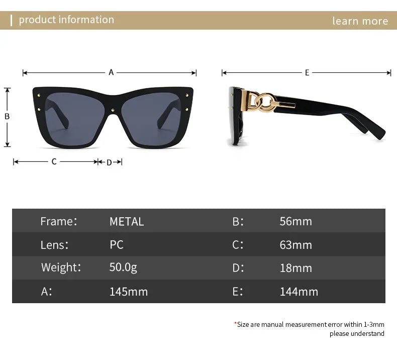 2025 New Fashion Big Frame Cat Eye Sunglasses For Ladies Street Shot Fashionable Sunglasses for Women - Onlytenbucks.com