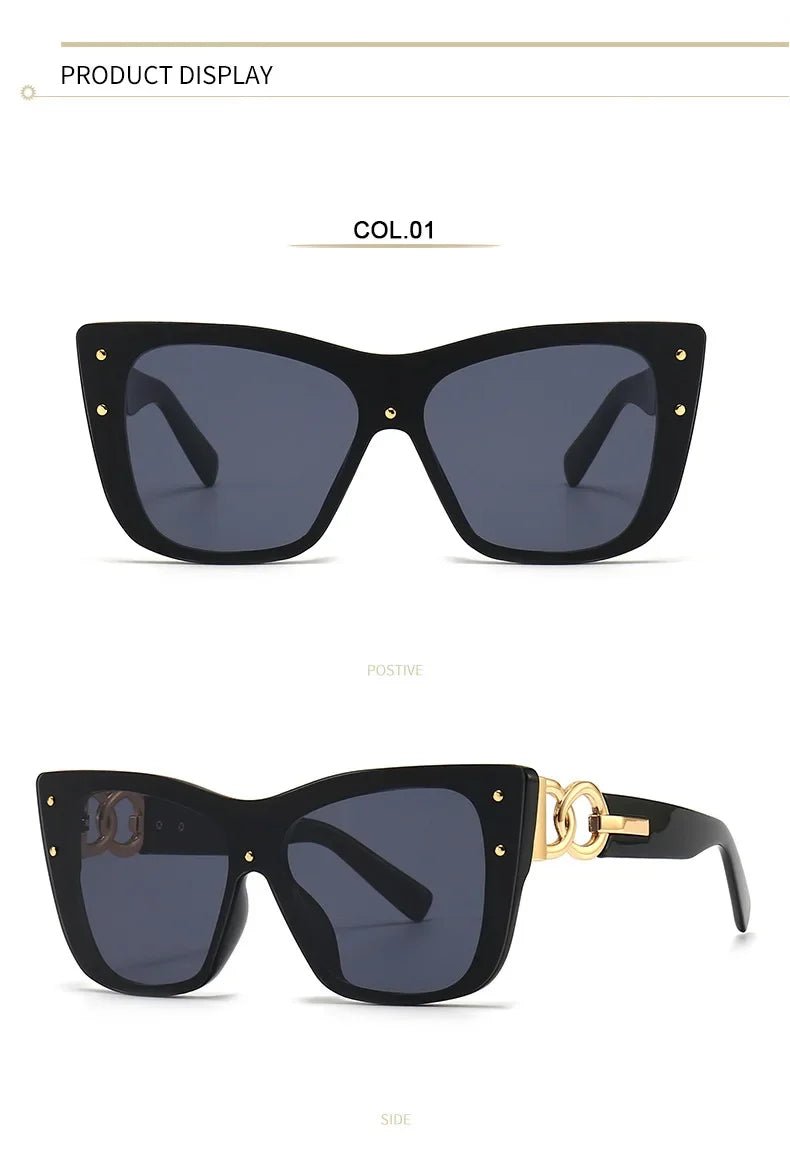 2025 New Fashion Big Frame Cat Eye Sunglasses For Ladies Street Shot Fashionable Sunglasses for Women - Onlytenbucks.com