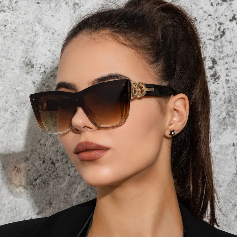 2025 New Fashion Big Frame Cat Eye Sunglasses For Ladies Street Shot Fashionable Sunglasses for Women - Onlytenbucks.com