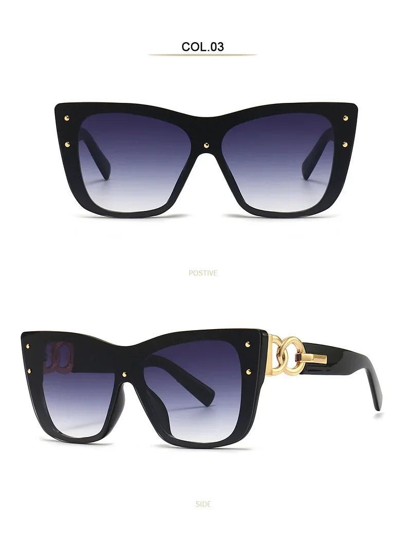 2025 New Fashion Big Frame Cat Eye Sunglasses For Ladies Street Shot Fashionable Sunglasses for Women - Onlytenbucks.com