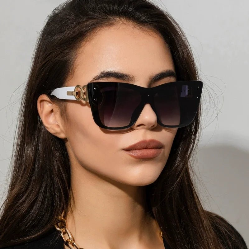 2025 New Fashion Big Frame Cat Eye Sunglasses For Ladies Street Shot Fashionable Sunglasses for Women - Onlytenbucks.com