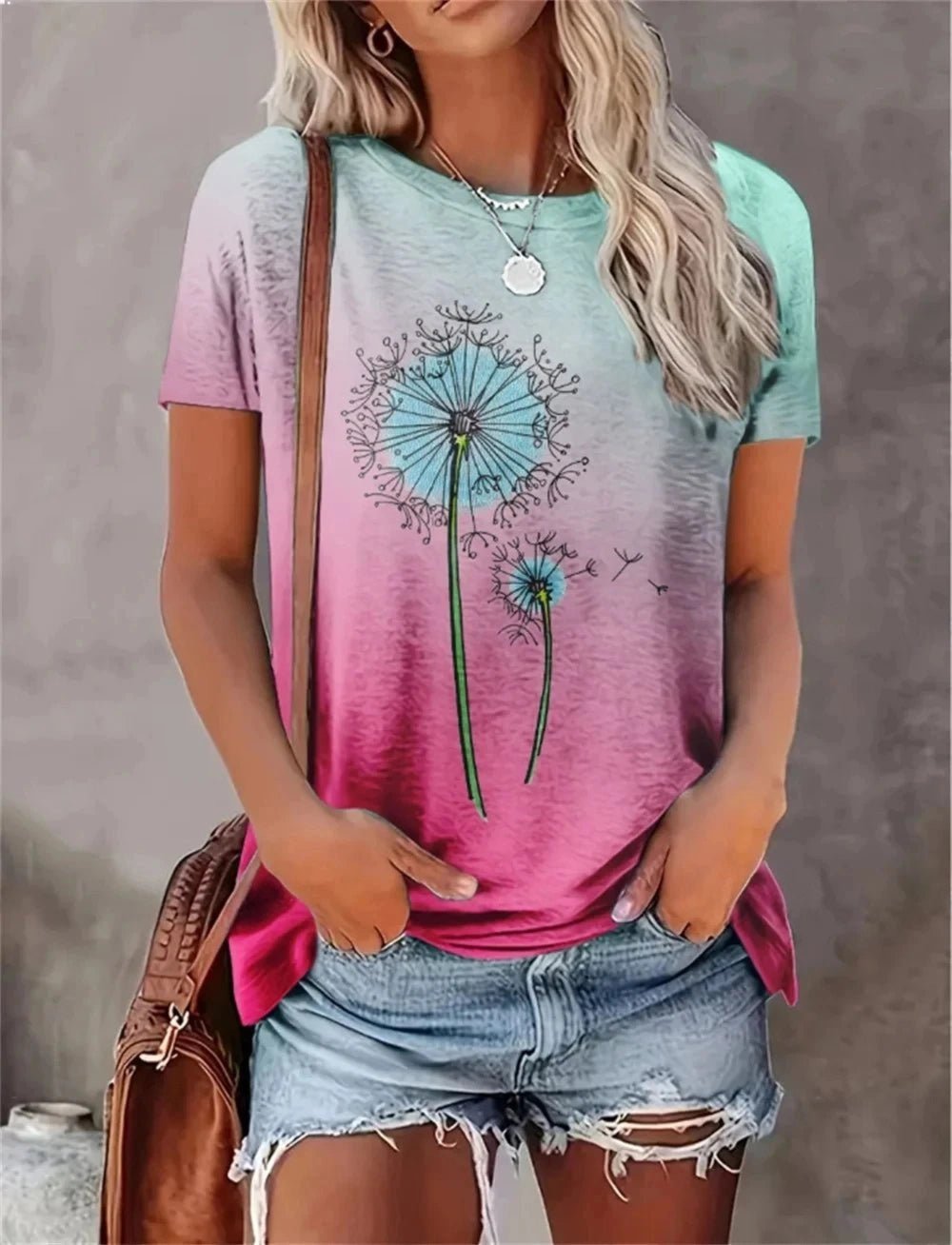 2025 New Style Heart Print Oversized T-Shirt - Onlytenbucks.com