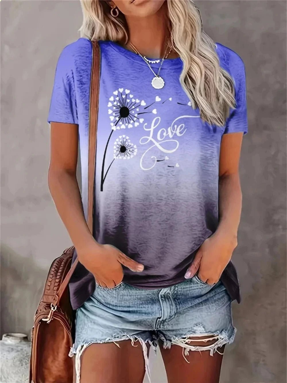 2025 New Style Heart Print Oversized T-Shirt - Onlytenbucks.com