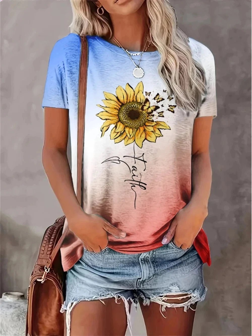 2025 New Style Heart Print Oversized T-Shirt - Onlytenbucks.com