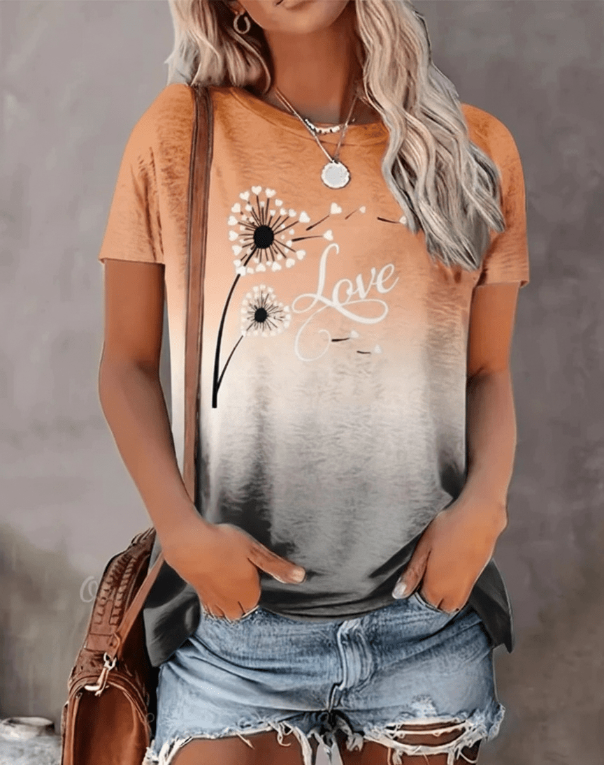 2025 New Style Heart Print Oversized T-Shirt - Onlytenbucks.com