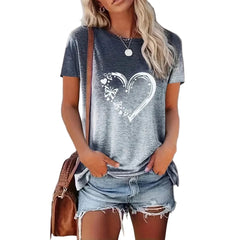 2025 New Style Heart Print Oversized T-Shirt - Onlytenbucks.com