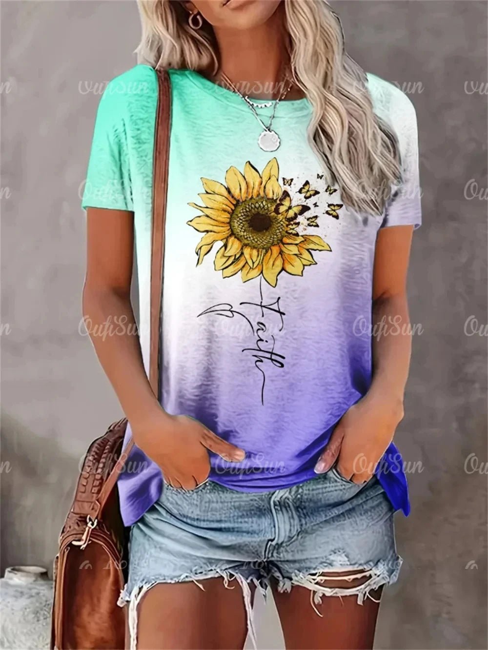 2025 New Style Heart Print Oversized T-Shirt - Onlytenbucks.com