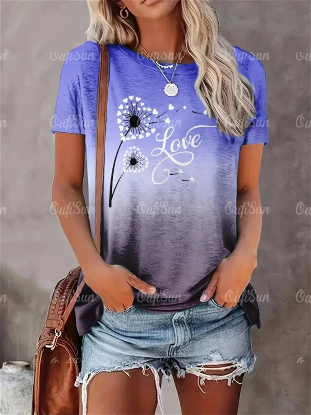 2025 New Style Heart Print Oversized T-Shirt - Onlytenbucks.com
