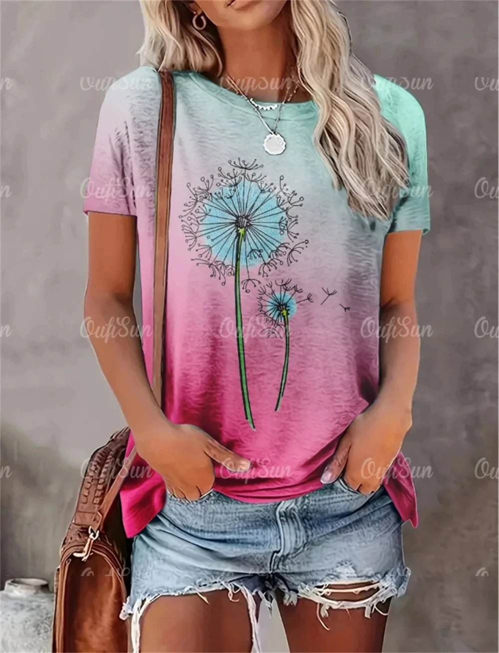 2025 New Style Heart Print Oversized T-Shirt - Onlytenbucks.com