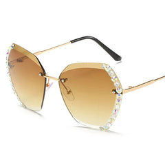 Vintage Oversized Rimless Sunglasses - Onlytenbucks.com