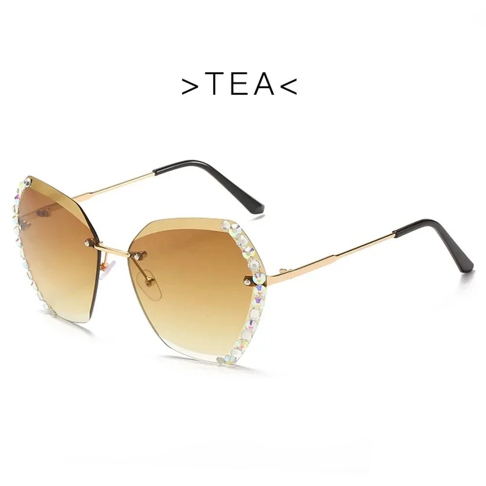 Vintage Oversized Rimless Sunglasses - Onlytenbucks.com
