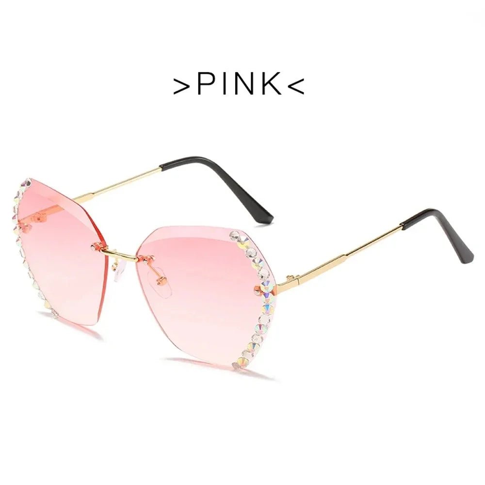 Vintage Oversized Rimless Sunglasses - Onlytenbucks.com